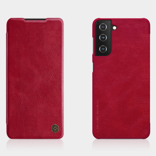 For Samsung Galaxy S21 Plus 5G NILLKIN QIN Series Crazy Horse Texture Horizontal Flip Leather Case with Card Slot(Red)