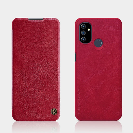 For OnePlus Nord N100 NILLKIN QIN Series Crazy Horse Texture Horizontal Flip Leather Case with Card Slot(Red)