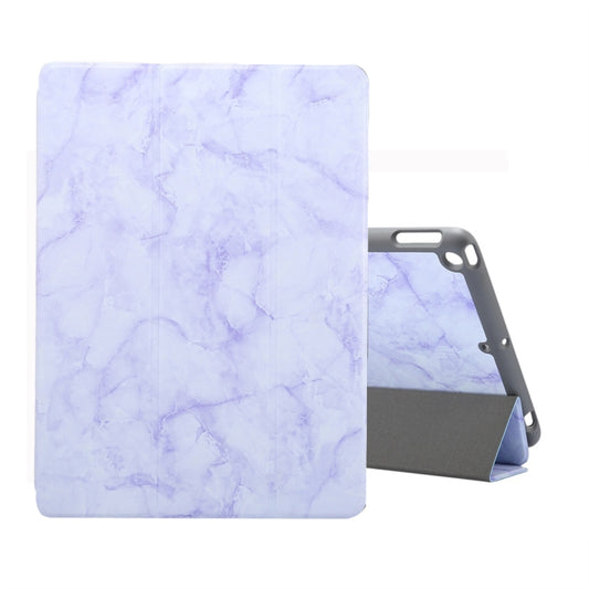For iPad 10.2 inch Marble Texture Pattern Horizontal Flip Leather Case, with Three-folding Holder & Pen Slot & Sleep / Wake-up Function(Purple) - iPad Air (2019) Cases by buy2fix | Online Shopping UK | buy2fix