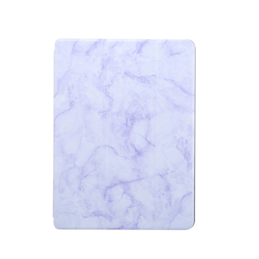 For iPad 10.2 inch Marble Texture Pattern Horizontal Flip Leather Case, with Three-folding Holder & Pen Slot & Sleep / Wake-up Function(Purple) - iPad Air (2019) Cases by buy2fix | Online Shopping UK | buy2fix