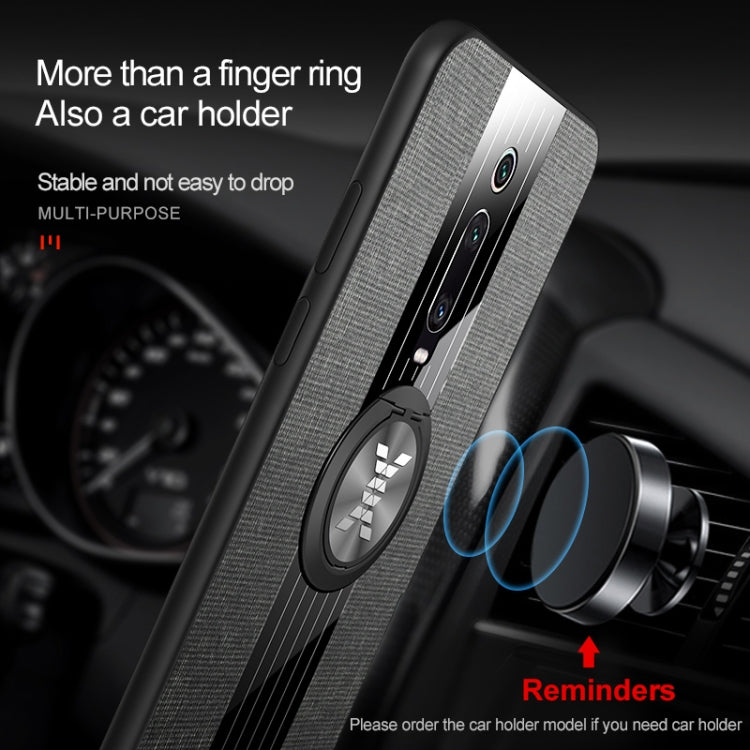For Xiaomi Mi 9T / Redmi K20 XINLI Stitching Cloth Texture Shockproof TPU Protective Case with Ring Holder(Black) - Xiaomi Cases by XINLI | Online Shopping UK | buy2fix