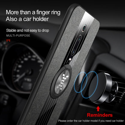 For Xiaomi Mi 9T / Redmi K20 XINLI Stitching Cloth Texture Shockproof TPU Protective Case with Ring Holder(Black) - Xiaomi Cases by XINLI | Online Shopping UK | buy2fix