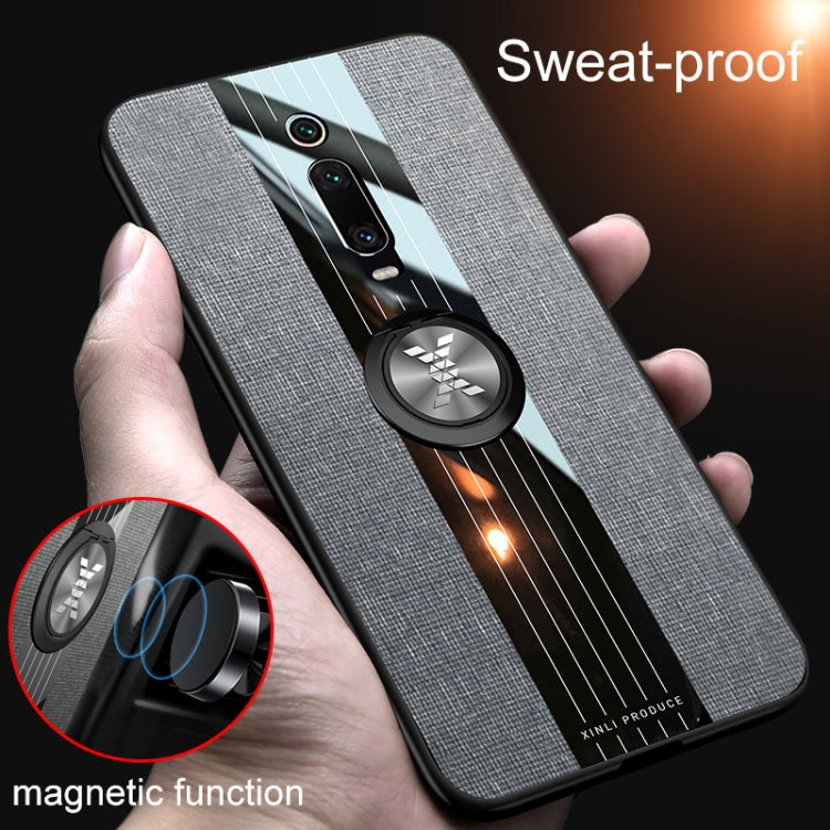 For Xiaomi Mi 9T / Redmi K20 XINLI Stitching Cloth Texture Shockproof TPU Protective Case with Ring Holder(Black) - Xiaomi Cases by XINLI | Online Shopping UK | buy2fix