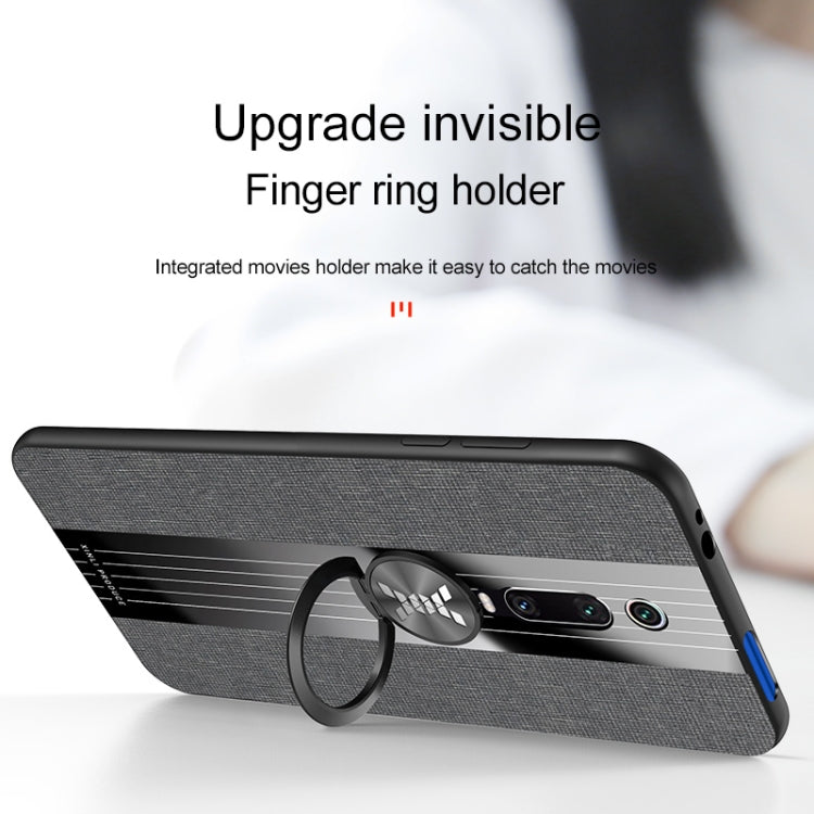 For Xiaomi Mi 9T / Redmi K20 XINLI Stitching Cloth Texture Shockproof TPU Protective Case with Ring Holder(Black) - Xiaomi Cases by XINLI | Online Shopping UK | buy2fix