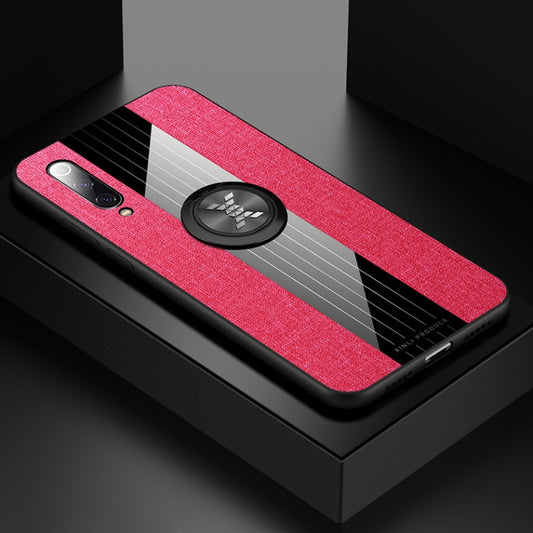 For Xiaomi Mi 9 XINLI Stitching Cloth Texture Shockproof TPU Protective Case with Ring Holder(Red) - Xiaomi Cases by XINLI | Online Shopping UK | buy2fix