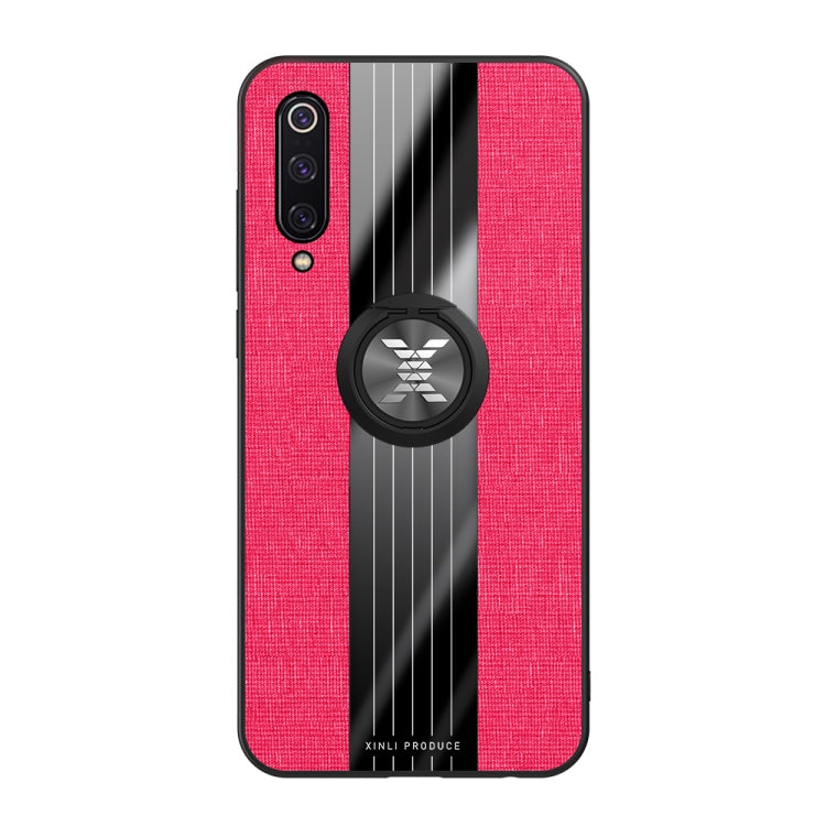 For Xiaomi Mi 9 XINLI Stitching Cloth Texture Shockproof TPU Protective Case with Ring Holder(Red) - Xiaomi Cases by XINLI | Online Shopping UK | buy2fix