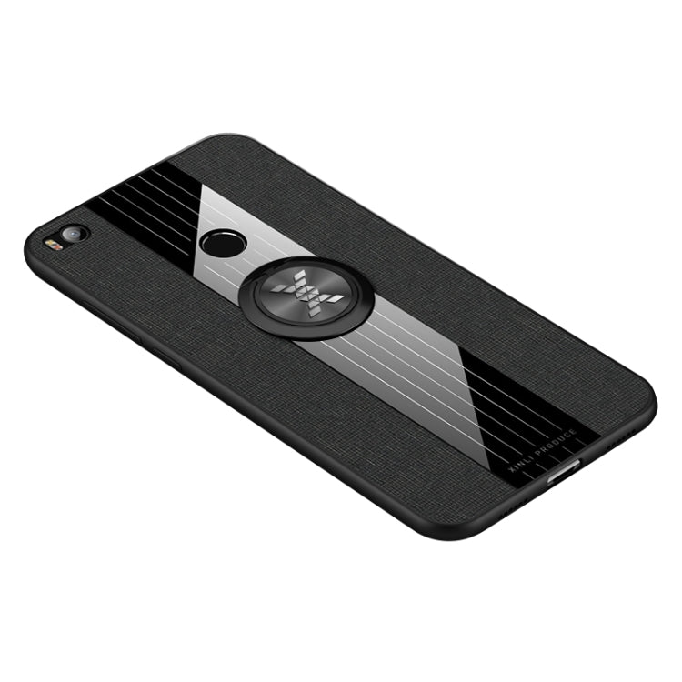 For Xiaomi Mi Max 2 XINLI Stitching Cloth Texture Shockproof TPU Protective Case with Ring Holder(Black) - Xiaomi Cases by XINLI | Online Shopping UK | buy2fix