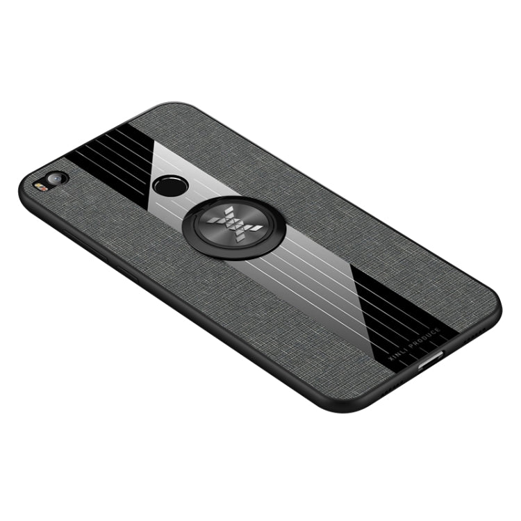 For Xiaomi Mi Max 2 XINLI Stitching Cloth Texture Shockproof TPU Protective Case with Ring Holder(Gray) - Xiaomi Cases by XINLI | Online Shopping UK | buy2fix