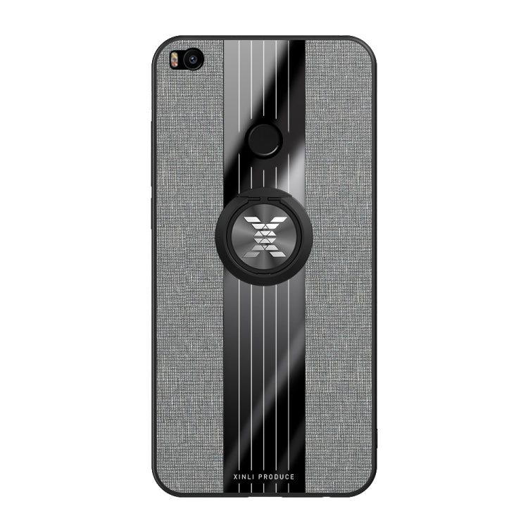 For Xiaomi Mi Max 2 XINLI Stitching Cloth Texture Shockproof TPU Protective Case with Ring Holder(Gray) - Xiaomi Cases by XINLI | Online Shopping UK | buy2fix