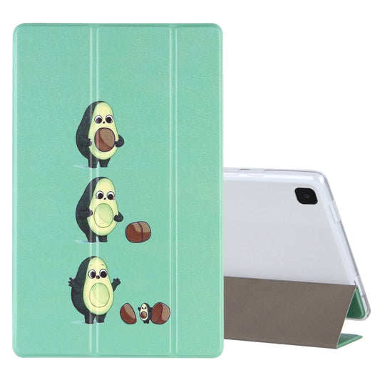For Samsung Galaxy Tab A7 10.4 (2020) Coloured Drawing Pattern Horizontal Flip Leather Case with Three-folding Holder(Avocado) - Other Galaxy Tab PC by buy2fix | Online Shopping UK | buy2fix