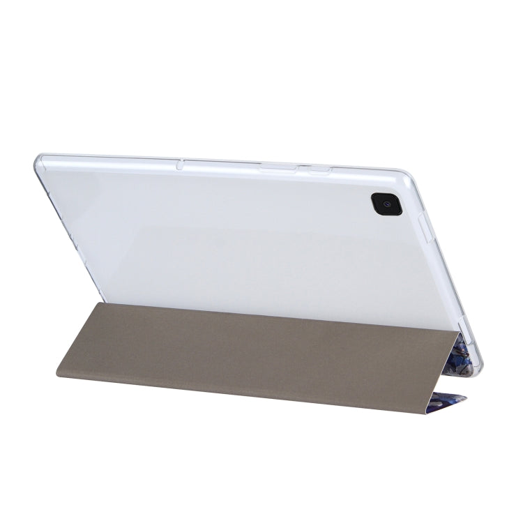 For Samsung Galaxy Tab A7 10.4 (2020) Coloured Drawing Pattern Horizontal Flip Leather Case with Three-folding Holder(Blue Butterflies) - Other Galaxy Tab PC by buy2fix | Online Shopping UK | buy2fix