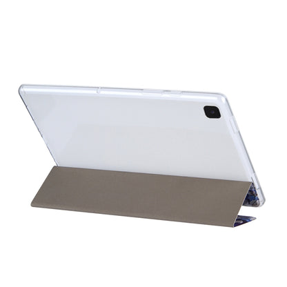 For Samsung Galaxy Tab A7 10.4 (2020) Coloured Drawing Pattern Horizontal Flip Leather Case with Three-folding Holder(Blue Butterflies) - Other Galaxy Tab PC by buy2fix | Online Shopping UK | buy2fix