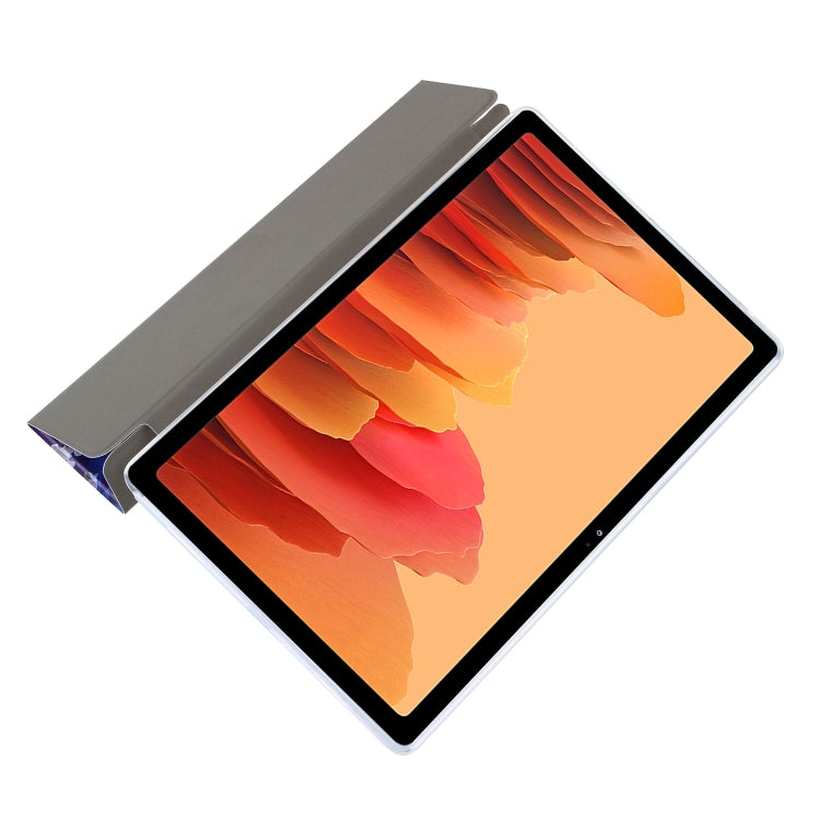 For Samsung Galaxy Tab A7 10.4 (2020) Coloured Drawing Pattern Horizontal Flip Leather Case with Three-folding Holder(Blue Butterflies) - Other Galaxy Tab PC by buy2fix | Online Shopping UK | buy2fix