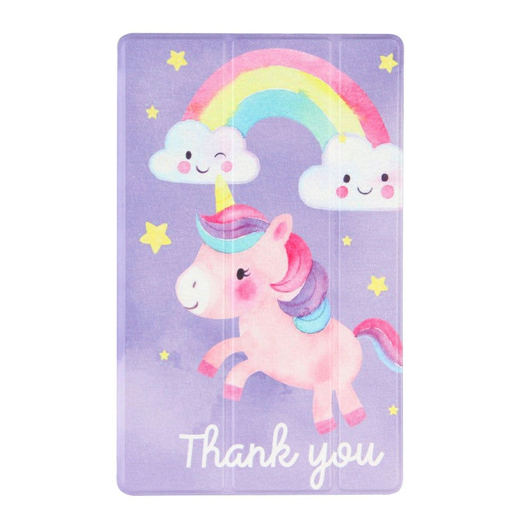 For Lenovo Tab M10 HD Gen 2 (TB-X306F) Coloured Drawing Pattern Horizontal Flip Leather Case with Three-folding Holder(Rainbow Horse) - Lenovo by buy2fix | Online Shopping UK | buy2fix