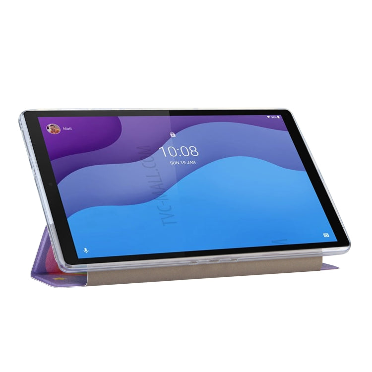 For Lenovo Tab M10 HD Gen 2 (TB-X306F) Coloured Drawing Pattern Horizontal Flip Leather Case with Three-folding Holder(Rainbow Horse) - Lenovo by buy2fix | Online Shopping UK | buy2fix