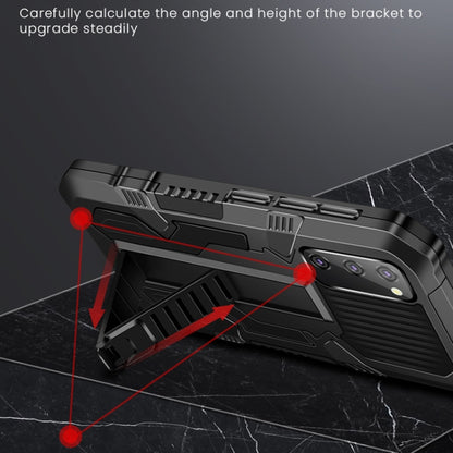 For Samsung Galaxy A51 / Galaxy A31 Vanguard Warrior All Inclusive Double-color Shockproof TPU + PC Protective Case with Holder(Black) by buy2fix