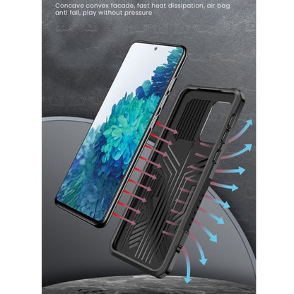 For Samsung Galaxy A51 / Galaxy A31 Vanguard Warrior All Inclusive Double-color Shockproof TPU + PC Protective Case with Holder(Black) by buy2fix