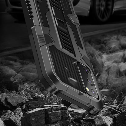 For Samsung Galaxy A51 / Galaxy A31 Vanguard Warrior All Inclusive Double-color Shockproof TPU + PC Protective Case with Holder(Black) by buy2fix