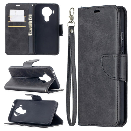 For Nokia 5.4 Retro Lambskin Texture Pure Color Horizontal Flip PU Leather Case with Holder & Card Slots & Wallet & Lanyard(Black) - Nokia Cases by buy2fix | Online Shopping UK | buy2fix