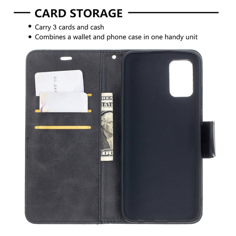 For Samsung Galaxy A02s (EU Version) Retro Lambskin Texture Pure Color Horizontal Flip PU Leather Case with Holder & Card Slots & Wallet & Lanyard(Black) by buy2fix