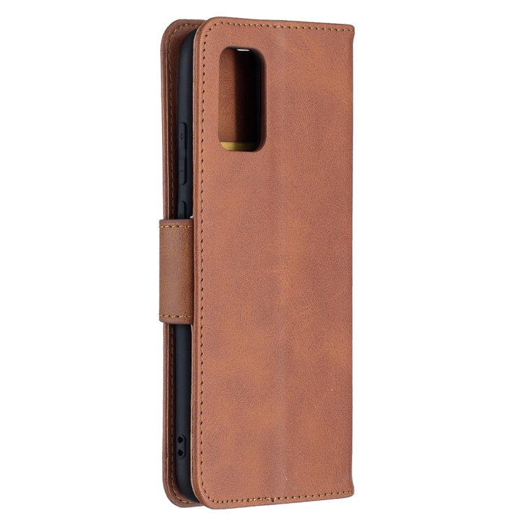 For Samsung Galaxy A02s (EU Version) Retro Lambskin Texture Pure Color Horizontal Flip PU Leather Case with Holder & Card Slots & Wallet & Lanyard(Brown) by buy2fix