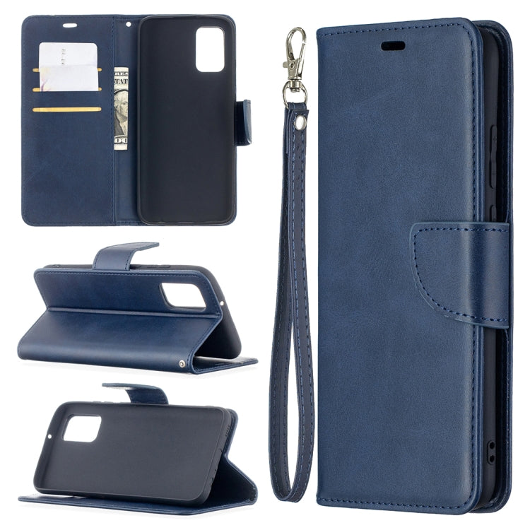 For Samsung Galaxy A02s (EU Version) Retro Lambskin Texture Pure Color Horizontal Flip PU Leather Case with Holder & Card Slots & Wallet & Lanyard(Blue) by buy2fix