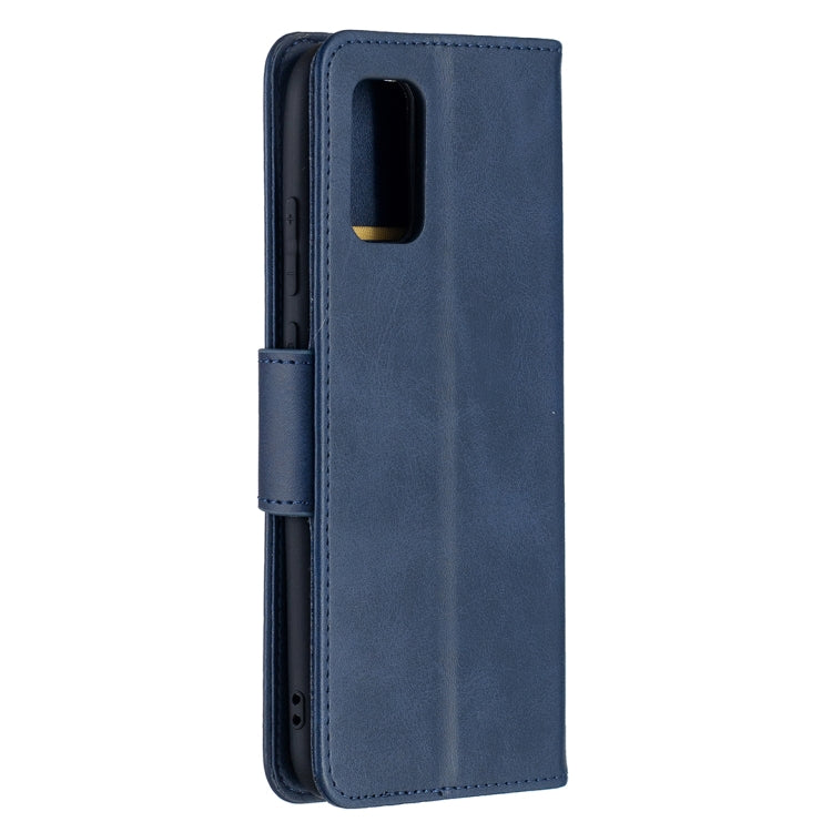 For Samsung Galaxy A02s (EU Version) Retro Lambskin Texture Pure Color Horizontal Flip PU Leather Case with Holder & Card Slots & Wallet & Lanyard(Blue) by buy2fix