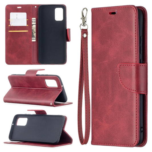 For Samsung Galaxy A02s (EU Version) Retro Lambskin Texture Pure Color Horizontal Flip PU Leather Case with Holder & Card Slots & Wallet & Lanyard(Red) by buy2fix
