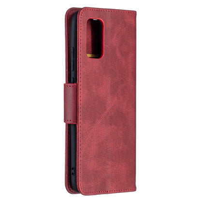 For Samsung Galaxy A02s (EU Version) Retro Lambskin Texture Pure Color Horizontal Flip PU Leather Case with Holder & Card Slots & Wallet & Lanyard(Red) by buy2fix