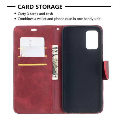 For Samsung Galaxy A02s (EU Version) Retro Lambskin Texture Pure Color Horizontal Flip PU Leather Case with Holder & Card Slots & Wallet & Lanyard(Red) by buy2fix