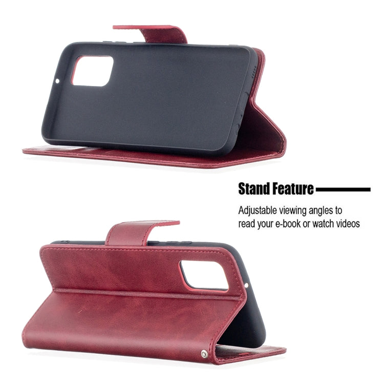 For Samsung Galaxy A02s (EU Version) Retro Lambskin Texture Pure Color Horizontal Flip PU Leather Case with Holder & Card Slots & Wallet & Lanyard(Red) by buy2fix