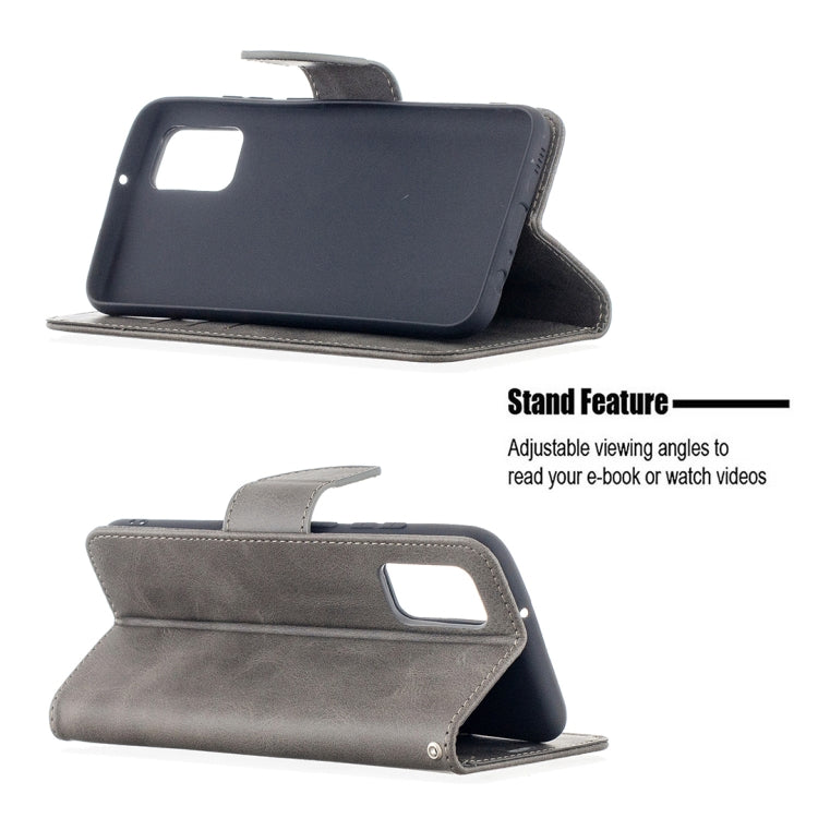 For Samsung Galaxy A02s (EU Version) Retro Lambskin Texture Pure Color Horizontal Flip PU Leather Case with Holder & Card Slots & Wallet & Lanyard(Grey) by buy2fix