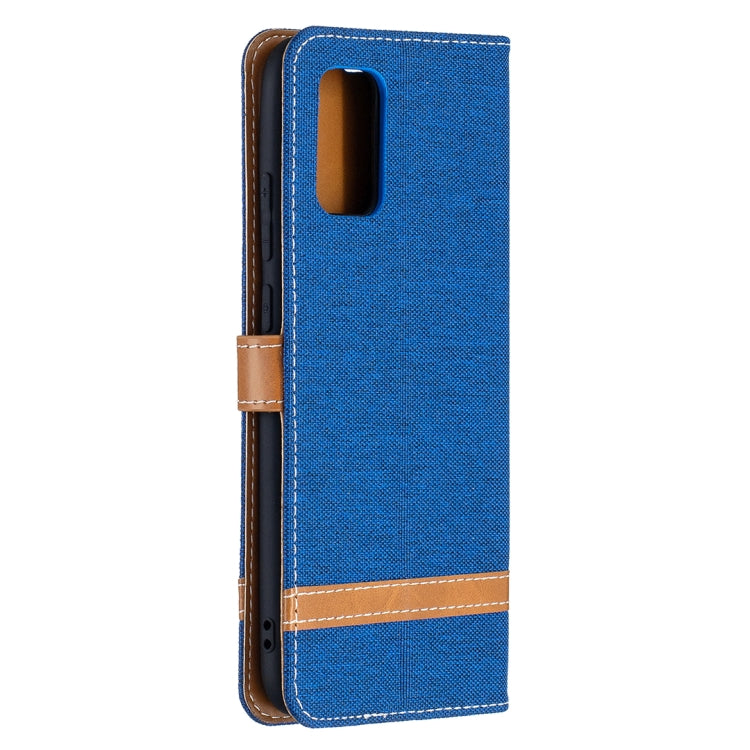 For Samsung Galaxy A02s (EU Version) Color Matching Denim Texture Horizontal Flip Leather Case with Holder & Card Slots & Wallet & Lanyard(Royal Blue) by buy2fix