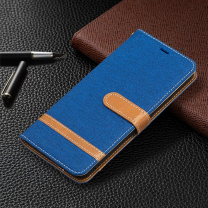 For Samsung Galaxy A02s (EU Version) Color Matching Denim Texture Horizontal Flip Leather Case with Holder & Card Slots & Wallet & Lanyard(Royal Blue) by buy2fix