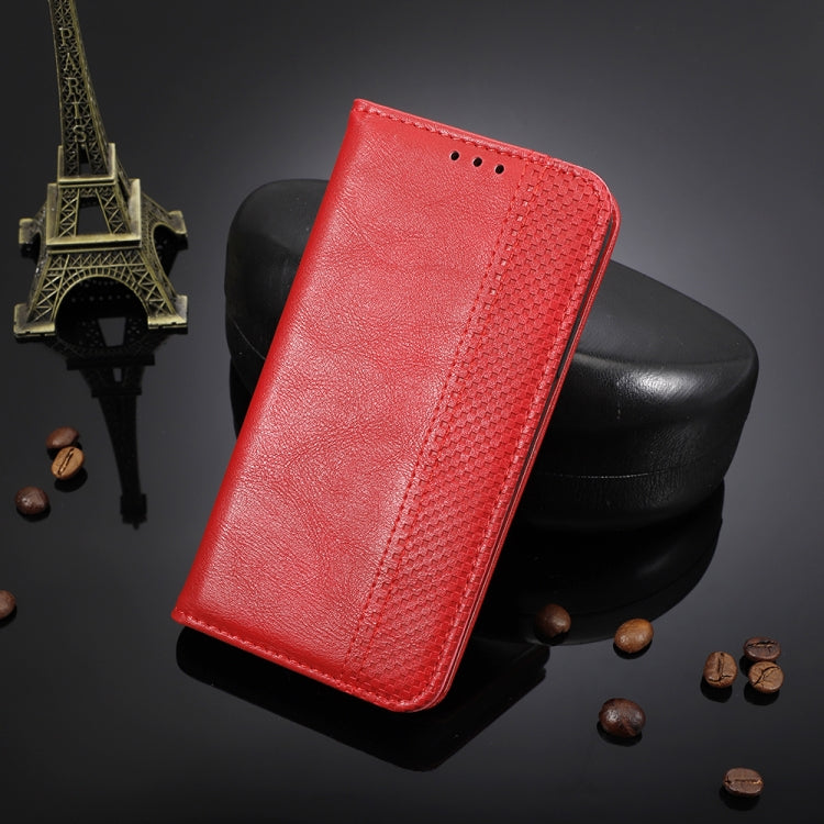 For Samsung Galaxy A32 5G Magnetic Buckle Retro Crazy Horse Texture Horizontal Flip Leather Case with Holder & Card Slots & Photo Frame(Red) by buy2fix