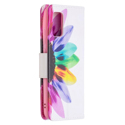 For Samsung Galaxy A02s (EU Version) Colored Drawing Pattern Horizontal Flip Leather Case with Holder & Card Slots & Wallet(Sun Flower) by buy2fix