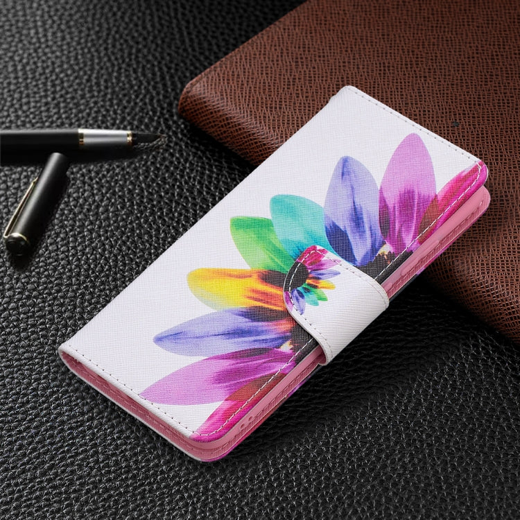 For Samsung Galaxy A02s (EU Version) Colored Drawing Pattern Horizontal Flip Leather Case with Holder & Card Slots & Wallet(Sun Flower) by buy2fix