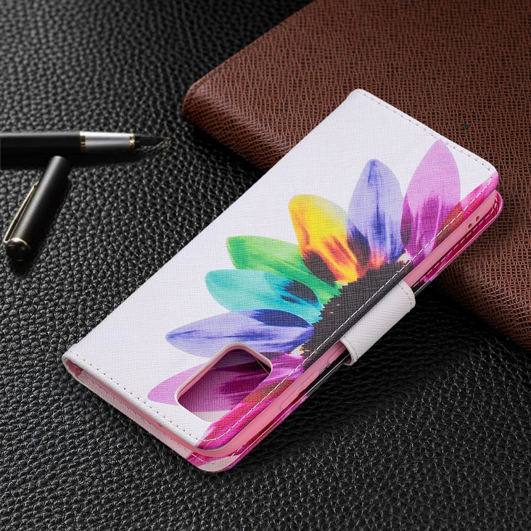 For Samsung Galaxy A02s (EU Version) Colored Drawing Pattern Horizontal Flip Leather Case with Holder & Card Slots & Wallet(Sun Flower) by buy2fix