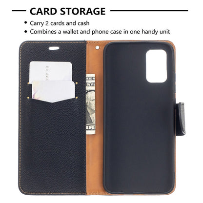 For Samsung Galaxy A02s (EU Version) Litchi Texture Pure Color Horizontal Flip Leather Case with Holder & Card Slots & Wallet & Lanyard(Black) by buy2fix