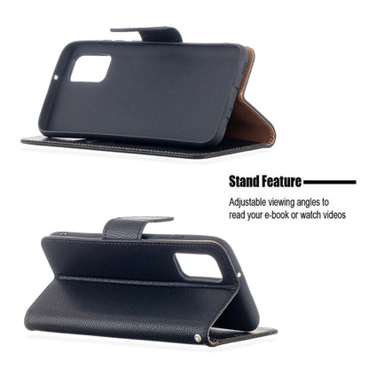 For Samsung Galaxy A02s (EU Version) Litchi Texture Pure Color Horizontal Flip Leather Case with Holder & Card Slots & Wallet & Lanyard(Black) by buy2fix