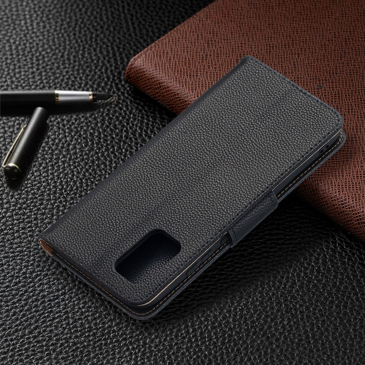 For Samsung Galaxy A02s (EU Version) Litchi Texture Pure Color Horizontal Flip Leather Case with Holder & Card Slots & Wallet & Lanyard(Black) by buy2fix