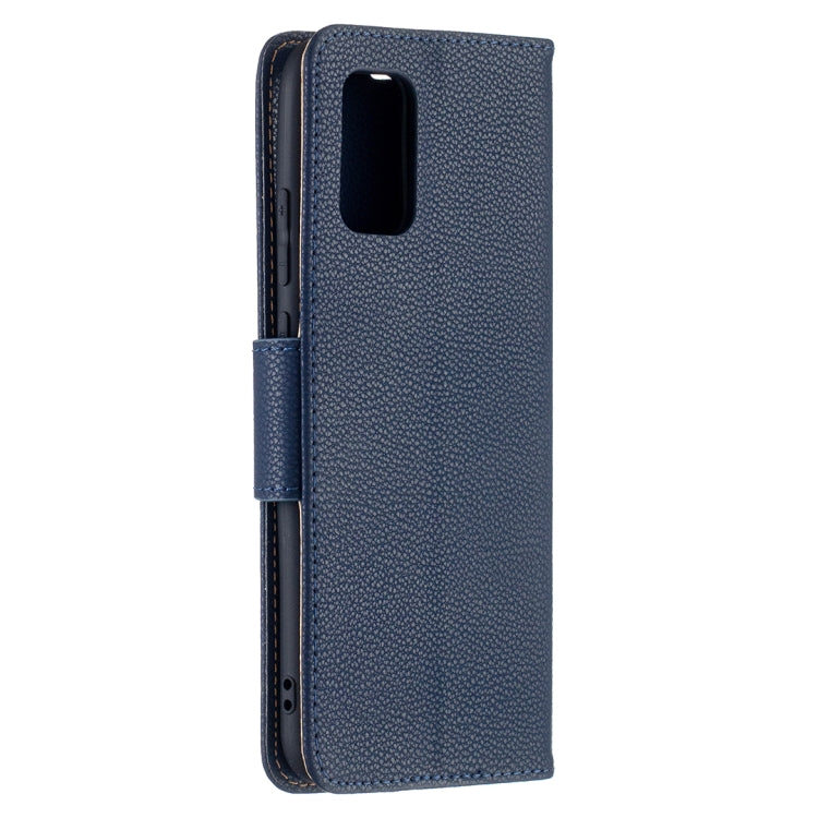 For Samsung Galaxy A02s (EU Version) Litchi Texture Pure Color Horizontal Flip Leather Case with Holder & Card Slots & Wallet & Lanyard(Dark Blue) by buy2fix