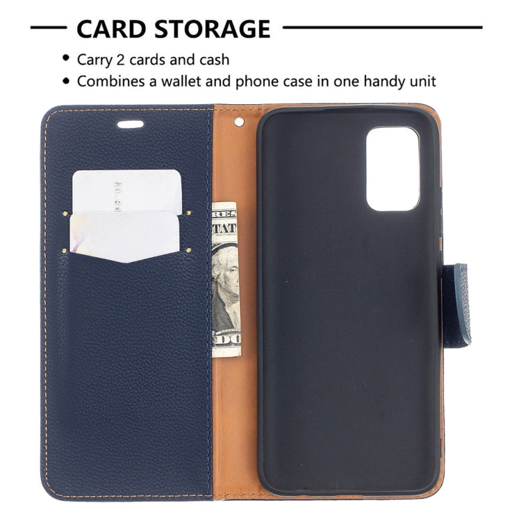 For Samsung Galaxy A02s (EU Version) Litchi Texture Pure Color Horizontal Flip Leather Case with Holder & Card Slots & Wallet & Lanyard(Dark Blue) by buy2fix