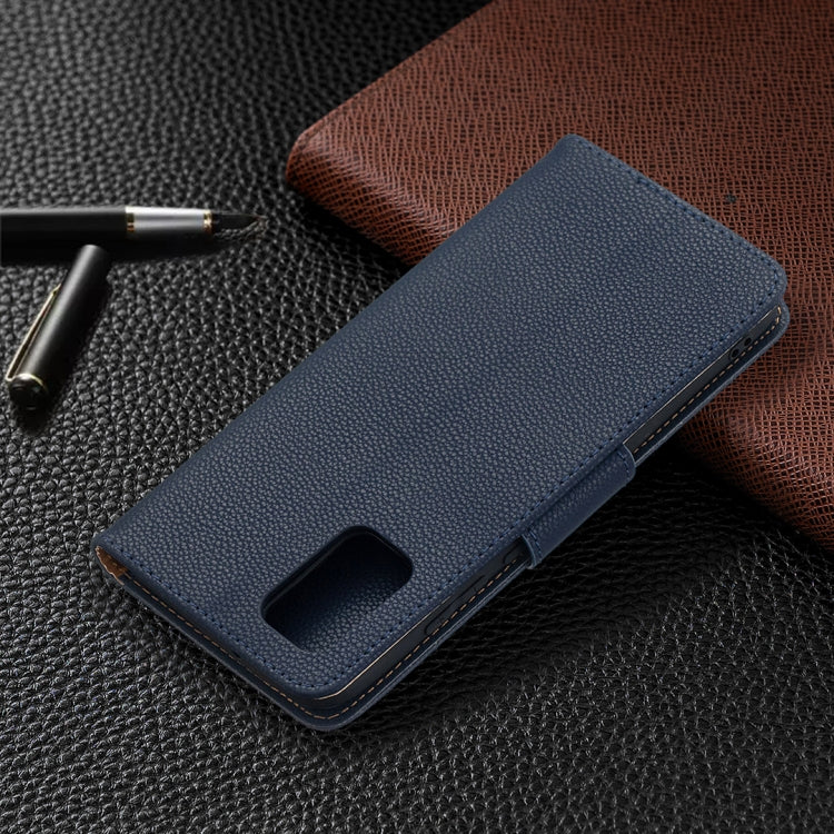 For Samsung Galaxy A02s (EU Version) Litchi Texture Pure Color Horizontal Flip Leather Case with Holder & Card Slots & Wallet & Lanyard(Dark Blue) by buy2fix