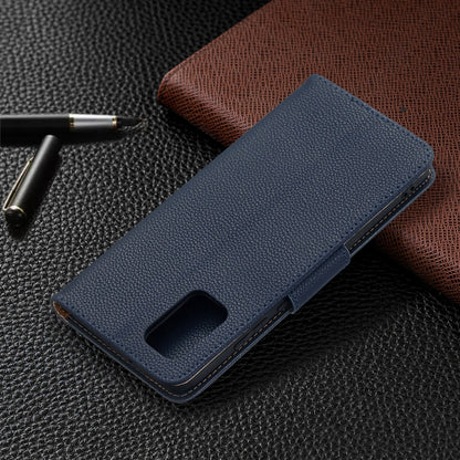 For Samsung Galaxy A02s (EU Version) Litchi Texture Pure Color Horizontal Flip Leather Case with Holder & Card Slots & Wallet & Lanyard(Dark Blue) by buy2fix