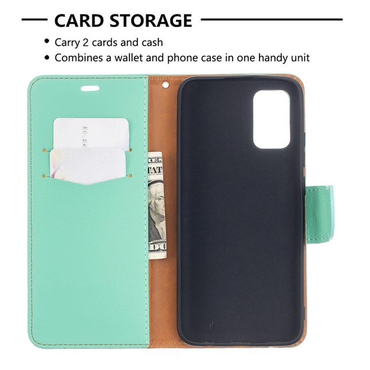 For Samsung Galaxy A02s (EU Version) Litchi Texture Pure Color Horizontal Flip Leather Case with Holder & Card Slots & Wallet & Lanyard(Green) by buy2fix