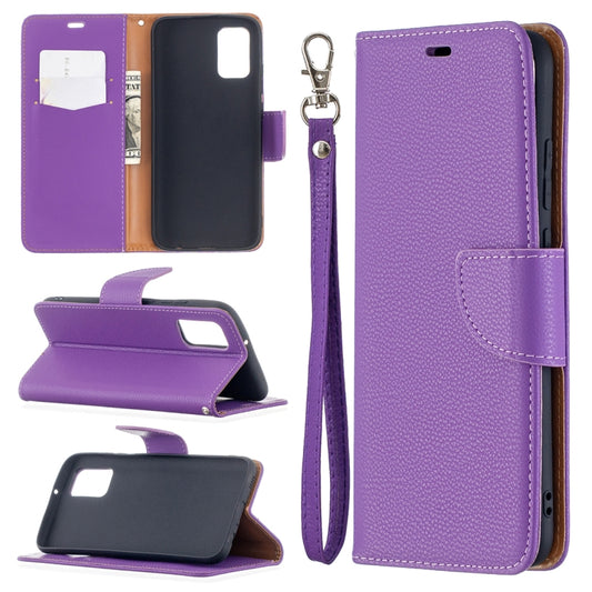 For Samsung Galaxy A02s (EU Version) Litchi Texture Pure Color Horizontal Flip Leather Case with Holder & Card Slots & Wallet & Lanyard(Purple) by buy2fix