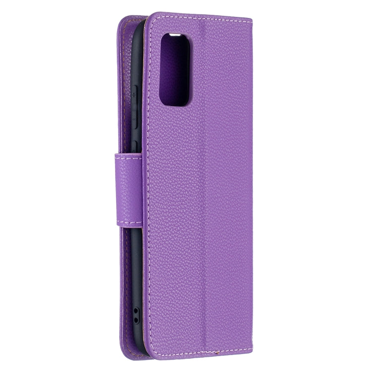 For Samsung Galaxy A02s (EU Version) Litchi Texture Pure Color Horizontal Flip Leather Case with Holder & Card Slots & Wallet & Lanyard(Purple) by buy2fix