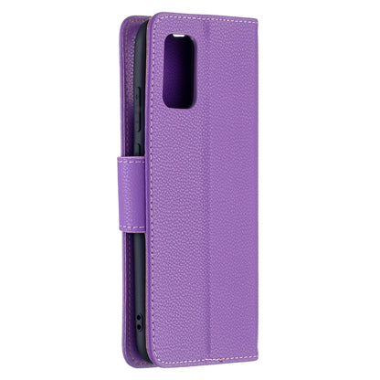 For Samsung Galaxy A02s (EU Version) Litchi Texture Pure Color Horizontal Flip Leather Case with Holder & Card Slots & Wallet & Lanyard(Purple) by buy2fix