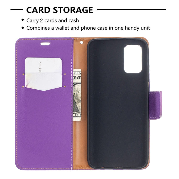 For Samsung Galaxy A02s (EU Version) Litchi Texture Pure Color Horizontal Flip Leather Case with Holder & Card Slots & Wallet & Lanyard(Purple) by buy2fix